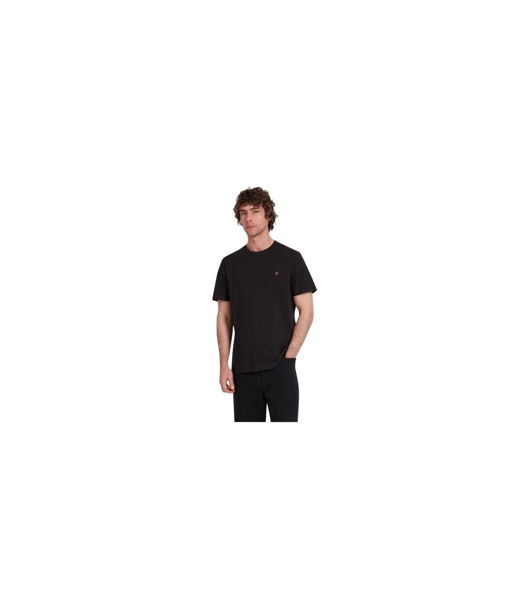 T-shirt Motif/style Logo Homme Noir Farah-1