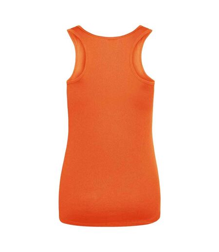 Womens/ladies Moisture Wicking Girlie Tank Top Electric Orange AWDis Cool