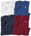Pack of 4 Men's T-Shirts - White Red Blue Navy Blue