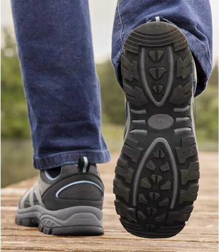 Men's Gray & Black All-Terrain Hiking Shoes