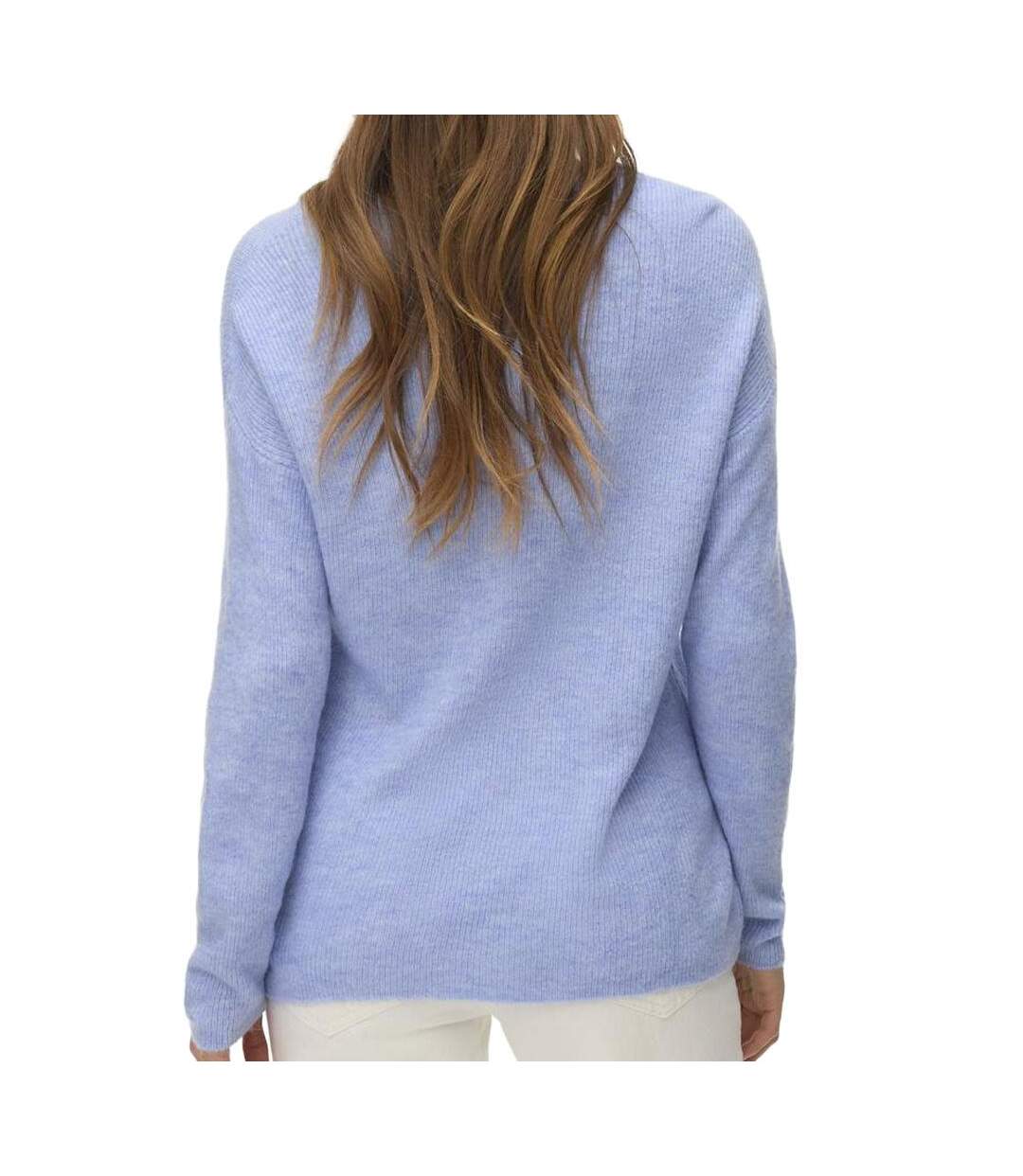 Pull bleu femme vero moda crew-2