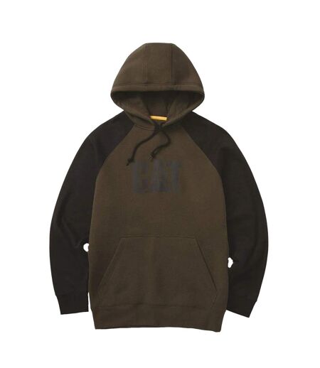 Mens Hooded Raglan Sweatshirt Army Moss Black CAT Lifestyle