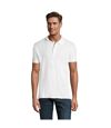 SOLS Mens Perfect Pique Short Sleeve Polo Shirt (White)