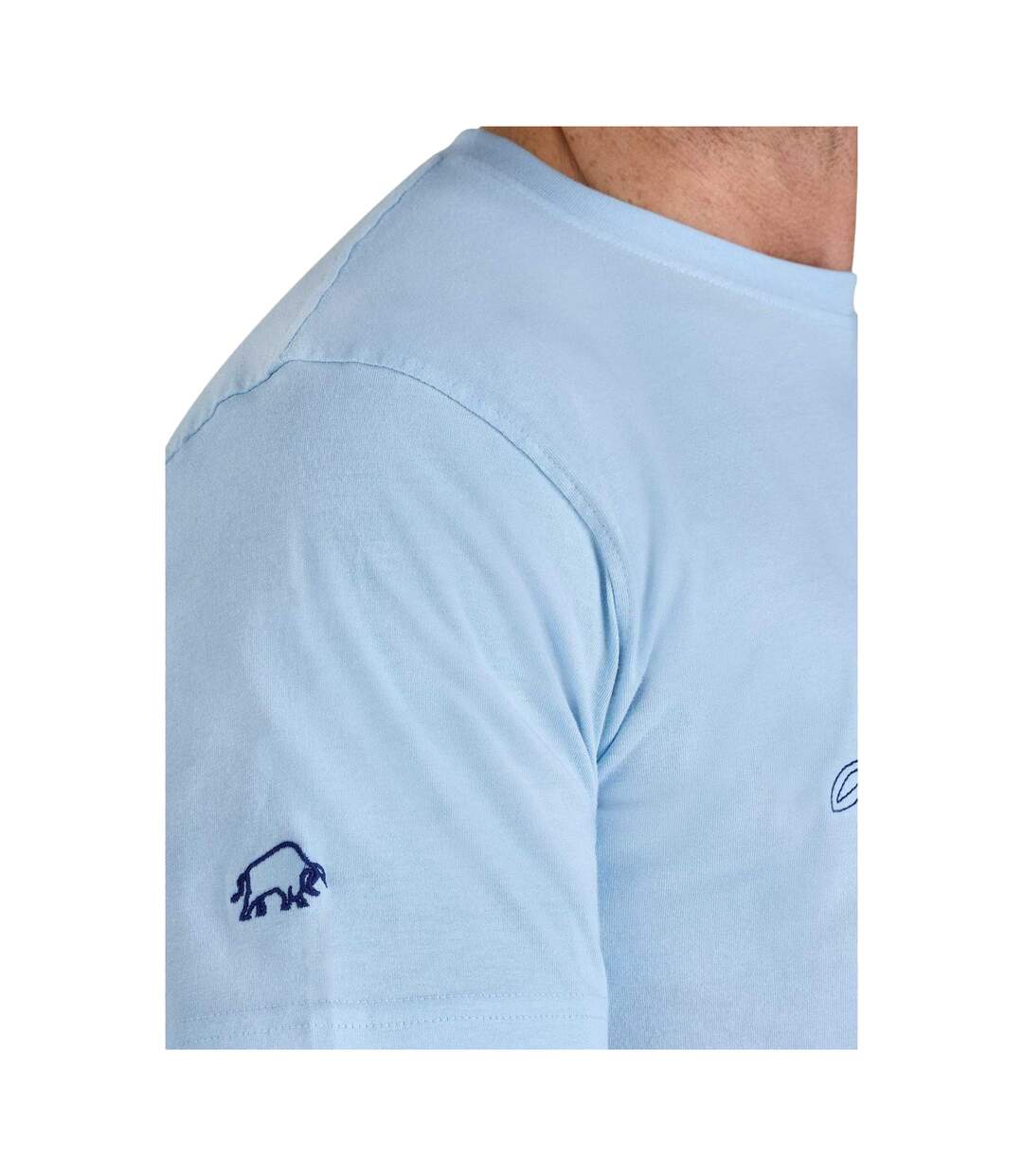 T-shirt Motif/style Taureau Tailladé Homme Bleu Ciel Raging Bull-4