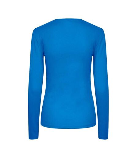 Womens/ladies Long Sleeve Performance T-shirt Sapphire TriDri