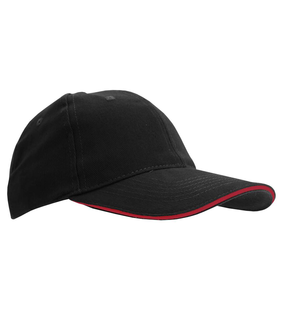 SOLS Unisex Buffalo 6 Panel Baseball Cap (Black/Red) - UTPC372-1