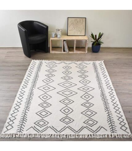 Tapis kilim reversible en coton motif berbère BA