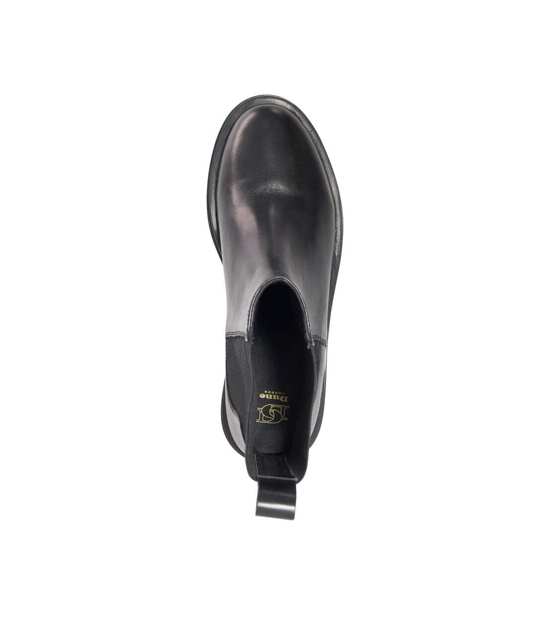 Womens/ladies Leather Chunky Sole Chelsea Boots Black Dune London-4