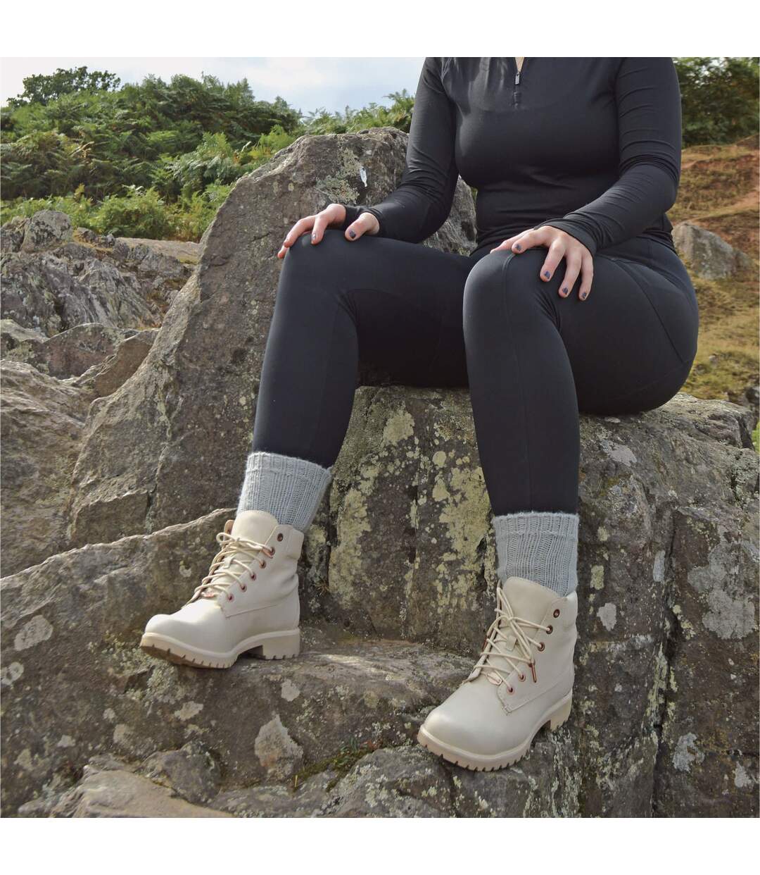 Chaussettes de Lit Femme 100% Laine Chaudes Tricot-5