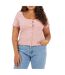 Womens/ladies Ribbed Plus T-shirt Dusty Rose Brave Soul-1