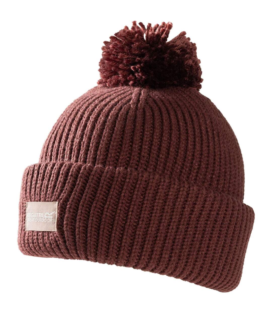 Bonnet Uni À Revers Et Pompon Connora Adulte Pourpre Regatta-1