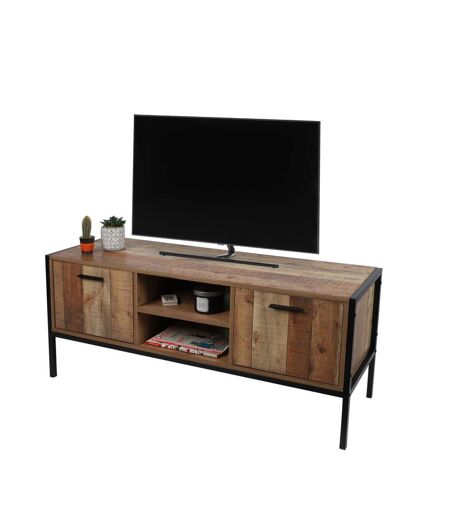 Meuble TV Riverside - 2 Portes - Largeur 124 cm - Métal et Bois