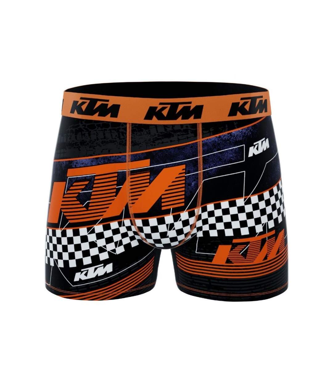 KTM Boxer Homme Microfibre FAS Noir Orange-1