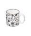 Lot de 4 Mugs sur Rack White Floral 24cl Blanc-2
