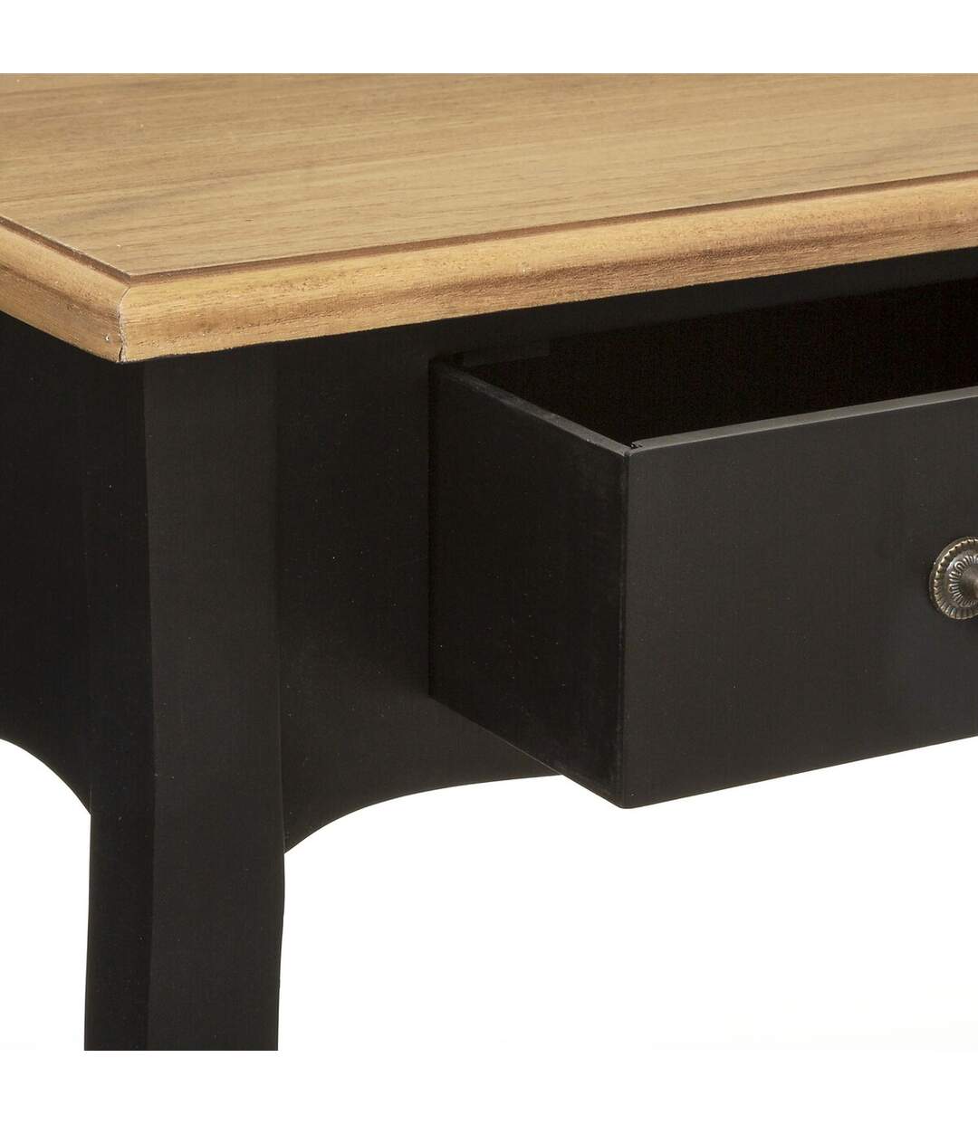 Console Chrysa - 2 tiroirs - Noir et Bois-3