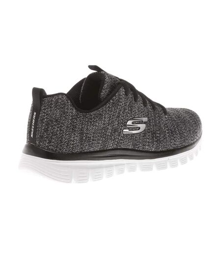 Womens/ladies graceful twisted fortune trainers black/white Skechers