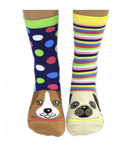 6 Pack Ladies Puppy Dog Novelty Odd Socks in Gift Box