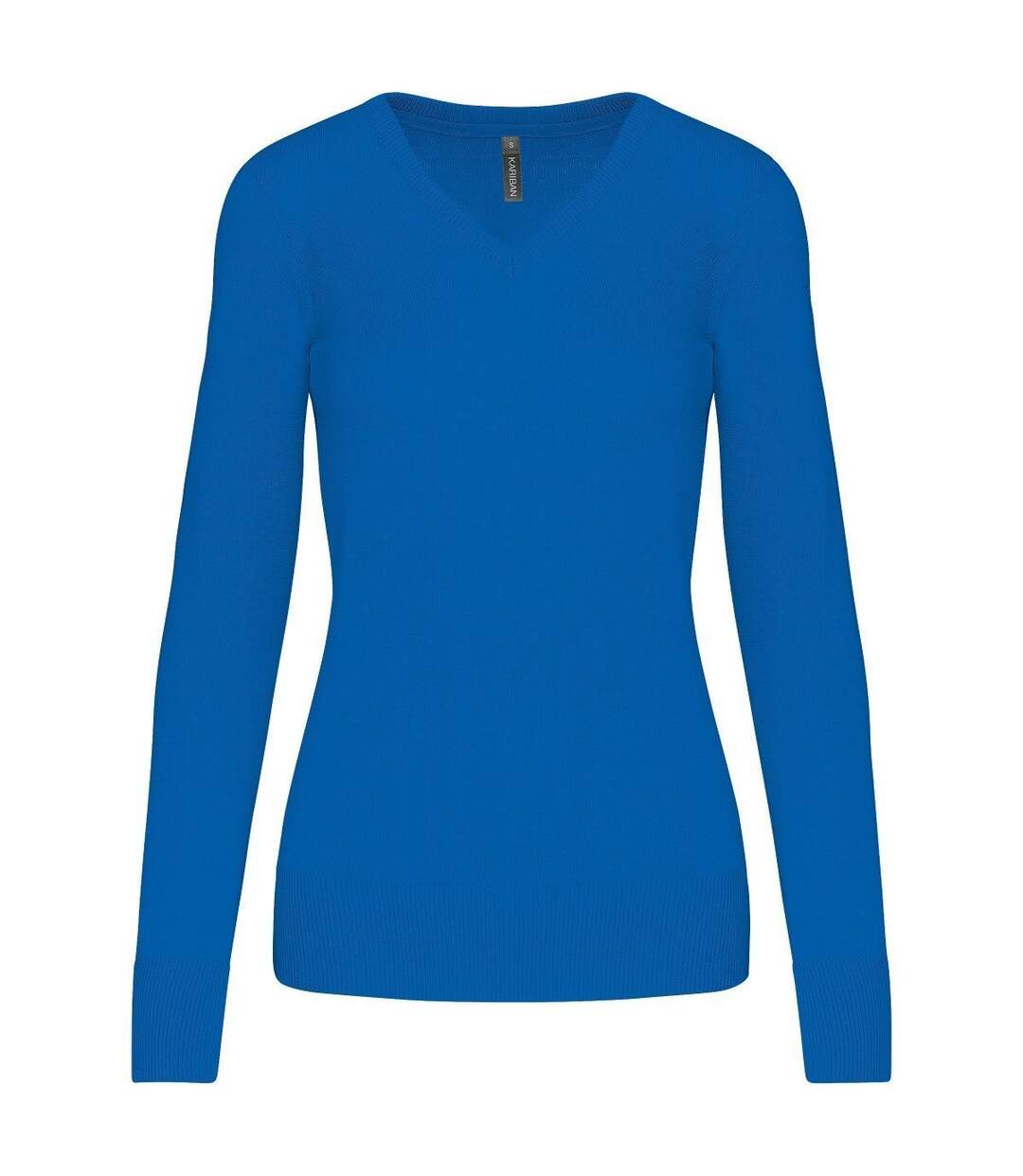 Pull col V femme - K966 - bleu roi