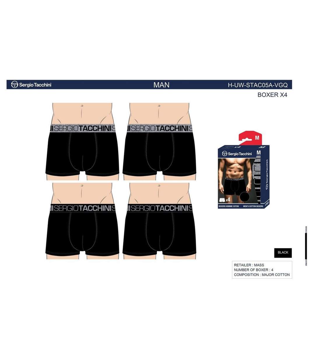 Boxer SERGIO TACCHINI Pack de 4 Boxers 0490-4