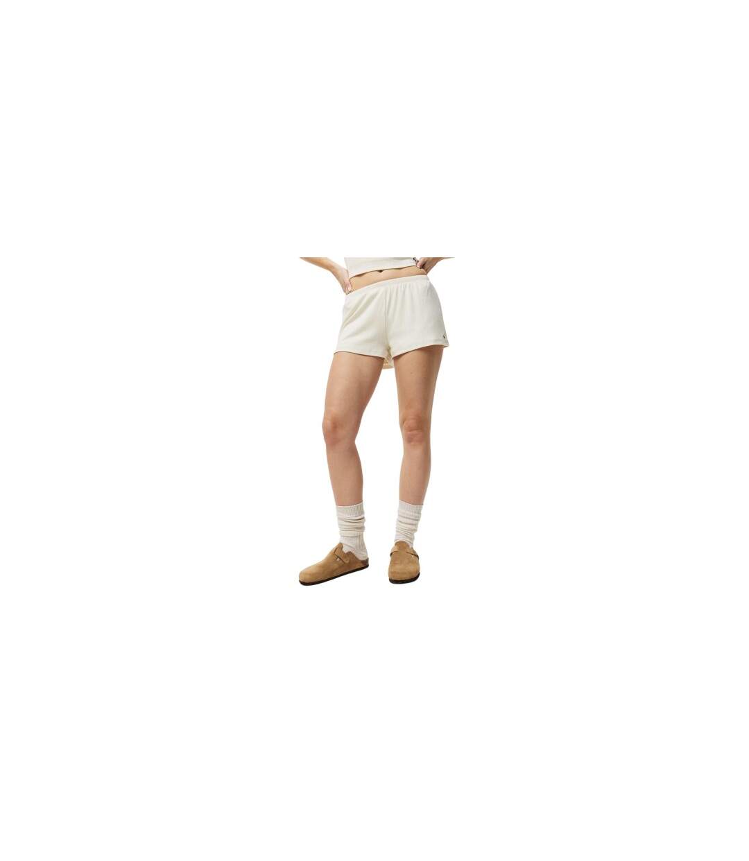 Womens/ladies Cotton Relaxed Fit Sweat Shorts Vintage White Jack Wills-1