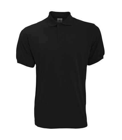 B&C Safran Mens Polo Shirt / Mens Short Sleeve Polo Shirts (Black)