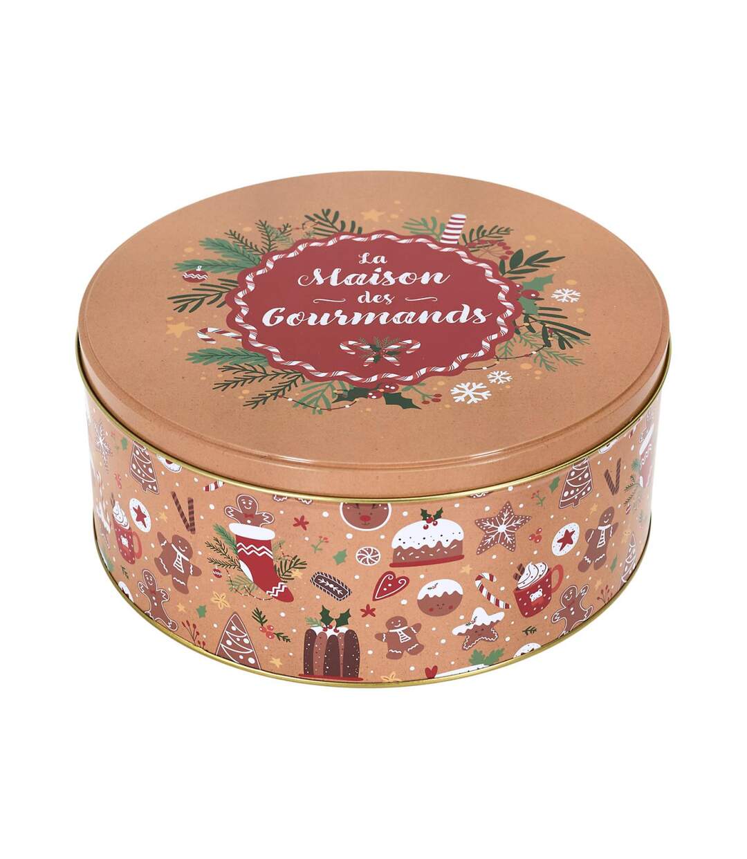 Lot de 3 Boîtes en Métal Noël Magique 25cm Rouge-4