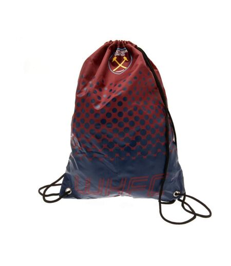 West Ham United FC Fade Design Drawstring Gym Bag (Red/Navy) (17.3 x 13in)