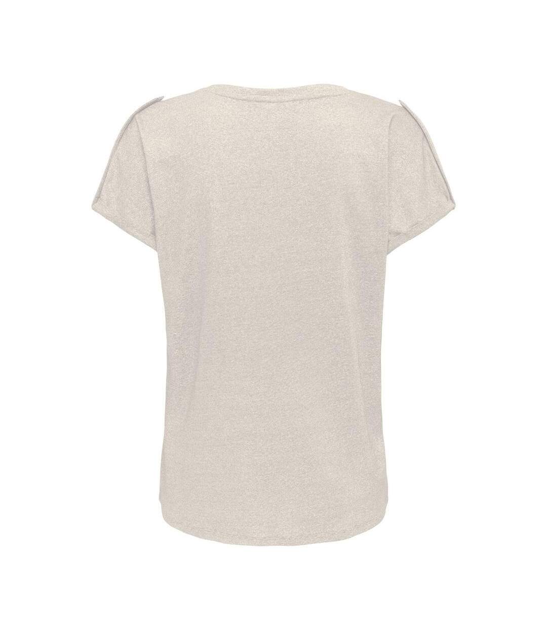 T-Shirt beige femme only rabi-2