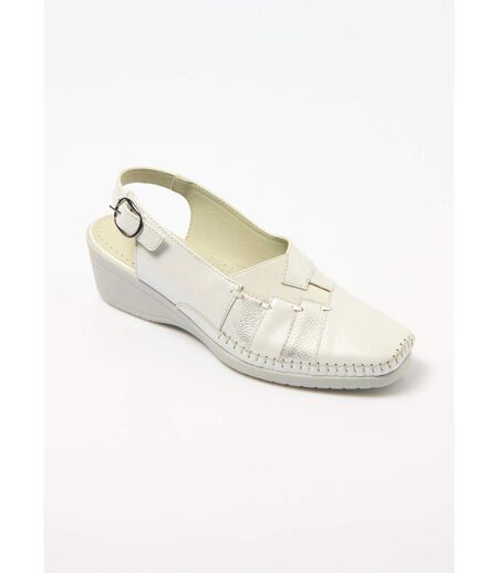 Sandales compensées largeur confort cuir