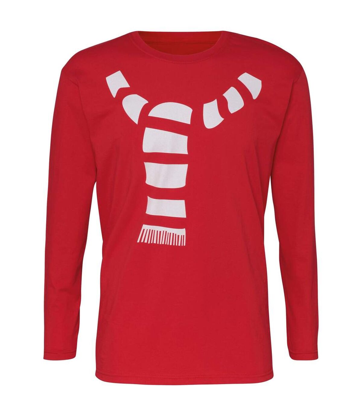 Christmas Shop Mens Scarf Long Sleeve T-Shirt (Red)