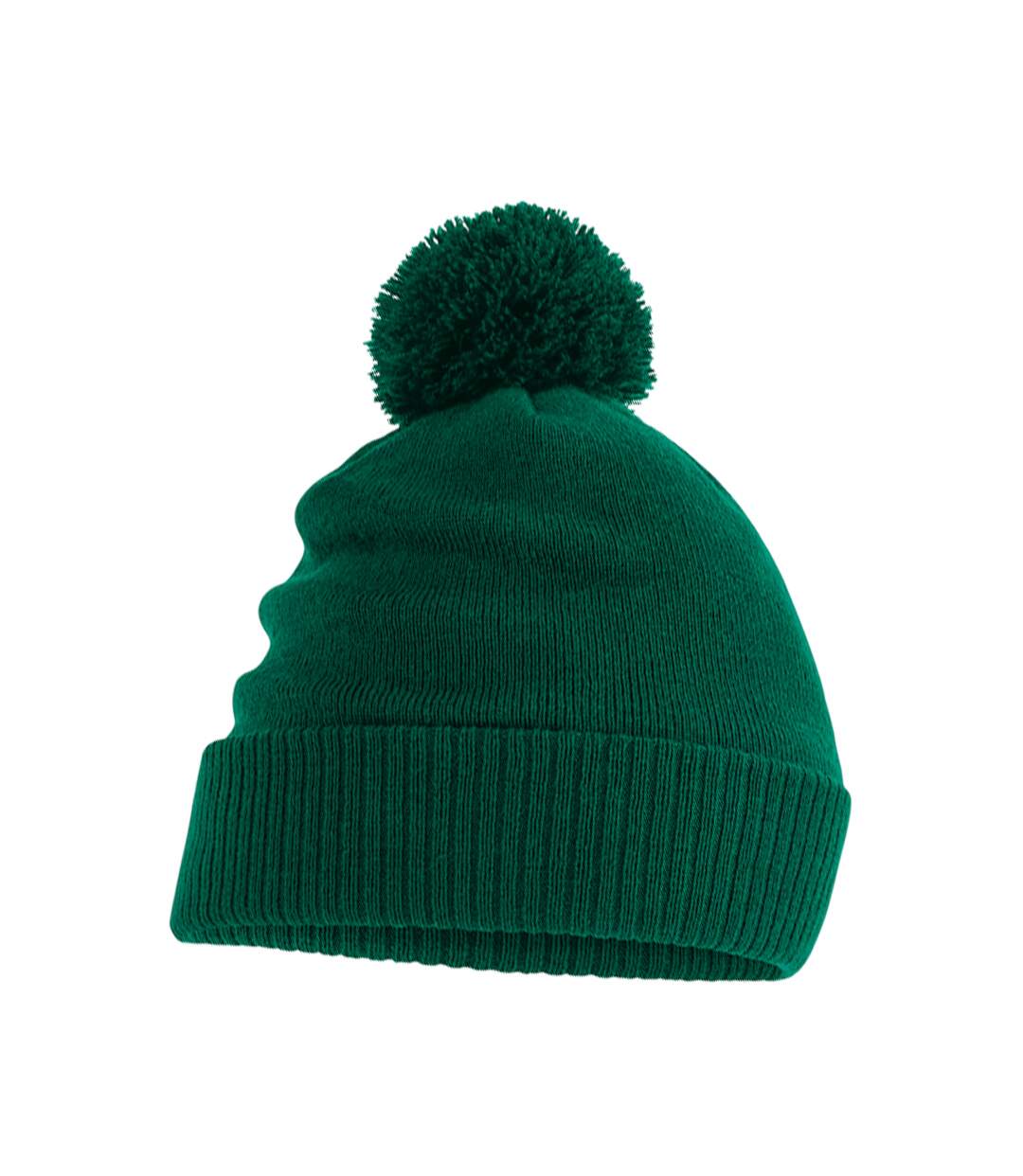 Bonnet Snowstar Vert Bouteille Beechfield-1