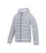 Womens/ladies Bayletta Striped Full Zip Hoodie White Navy Regatta-3
