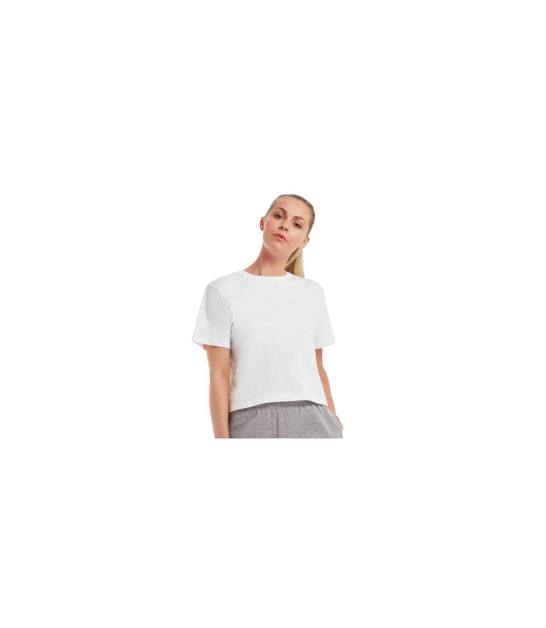 T-shirt Court Femme Blanc Mantis-1