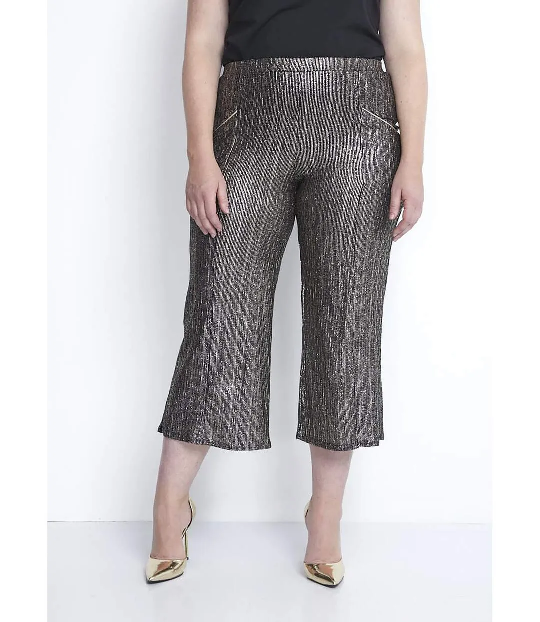 Jupe-pantalon taille élastiquée en maille-1