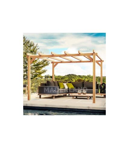 Pergola en bois lamellé-collé Linares 400 x 400 cm