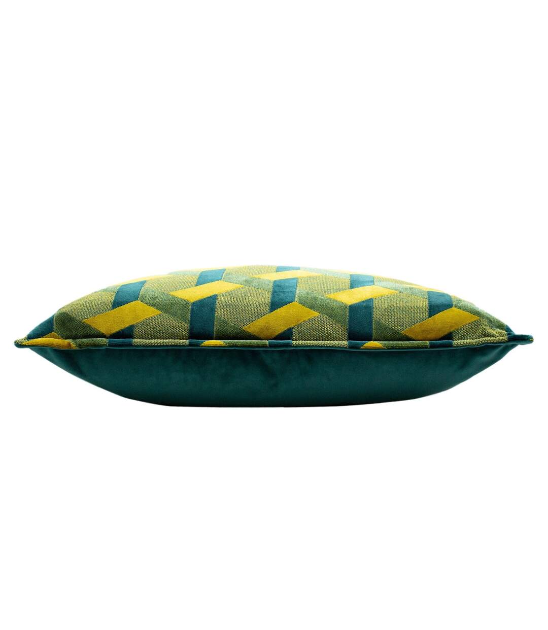 Paoletti delano jacquard velvet cushion cover 60cm x 40cm teal/gold Riva