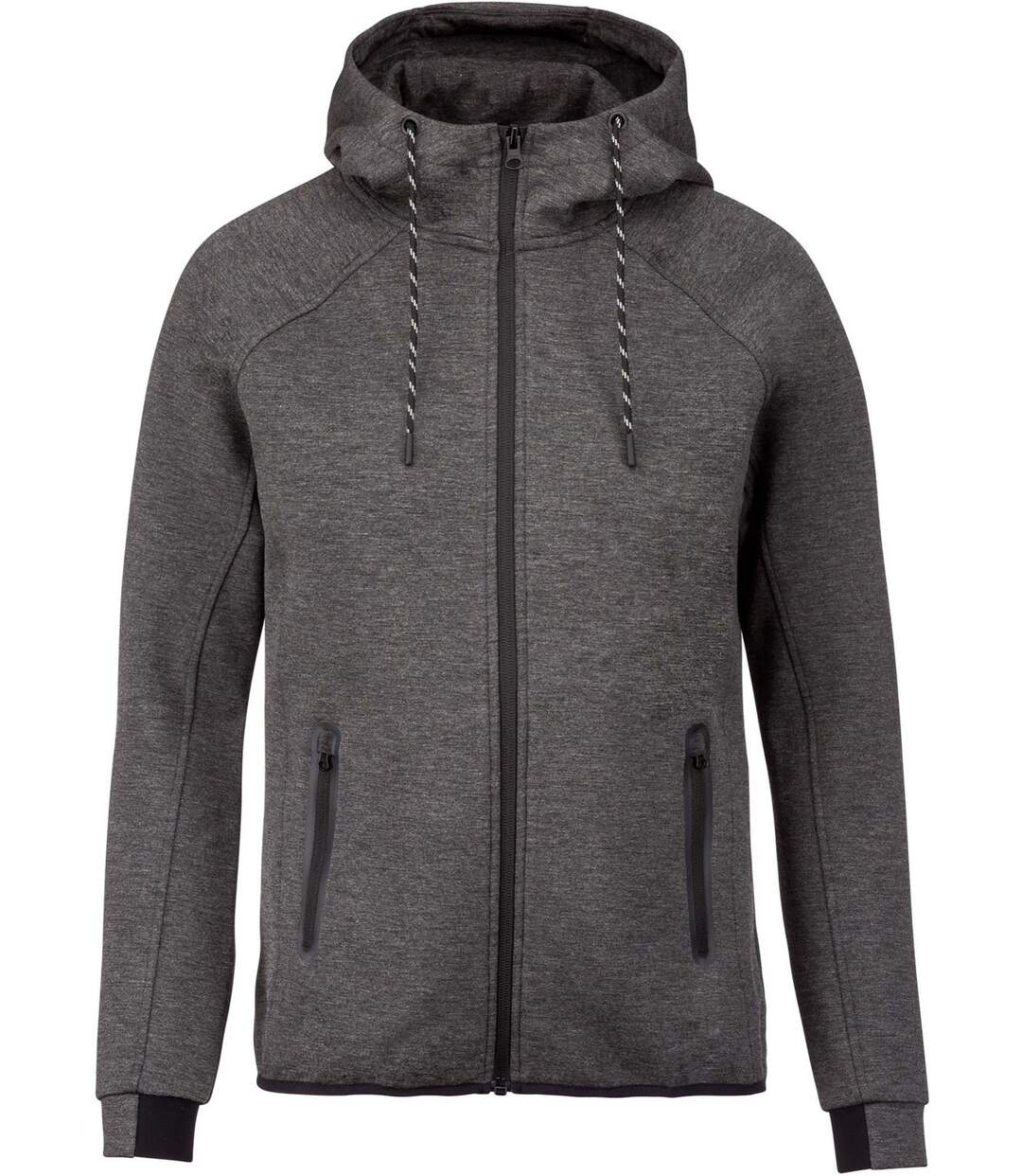 Veste à capuche zippée urban - PA358 - homme - gris chiné foncé-2