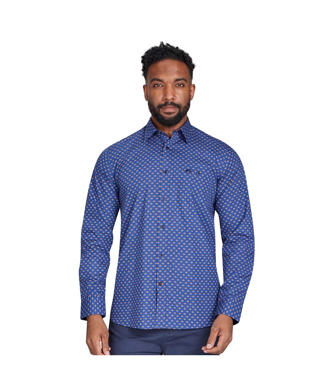 Chemise homme bleu marine / orange Raging Bull Raging Bull