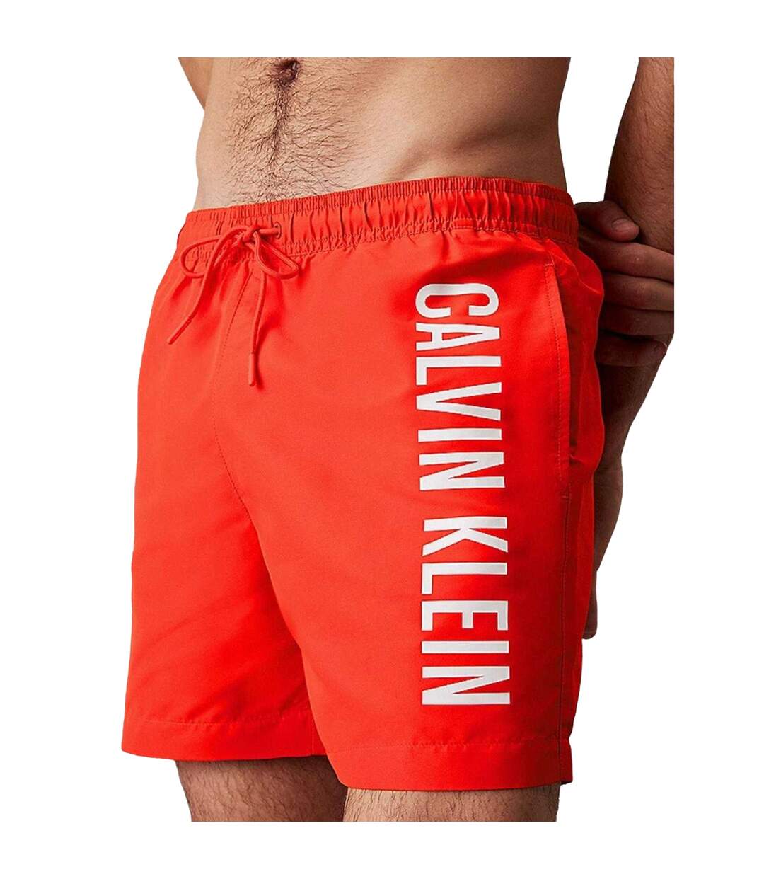 Short De Bain Motif/style Logo Homme Orange Calvin Klein-3