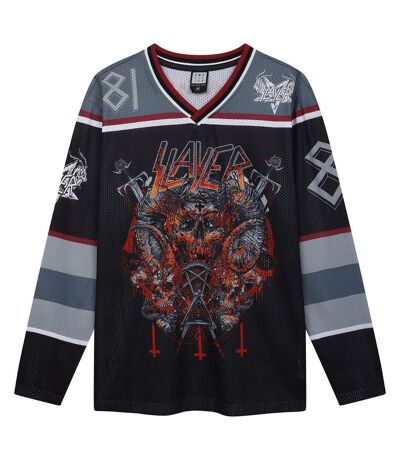 Amplified Mens Slayer Hockey Jersey (Black/Red/Gray)