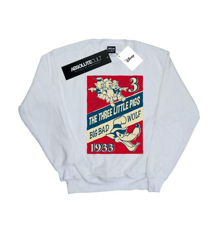 Disney - Sweat THREE LITTLE PIGS AND THE BIG BAD WOLF - Femme (Blanc) - UTBI13554