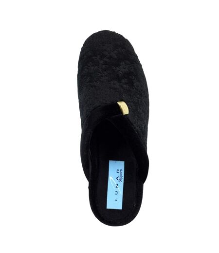 Chaussons mules amaretto femme noir Lunar