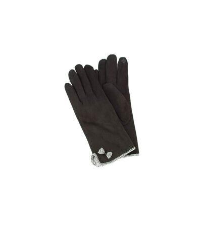 Eastern Counties Leather Womens/Ladies Gaby Faux Suede Touch Screen Gloves (Black) (One size)