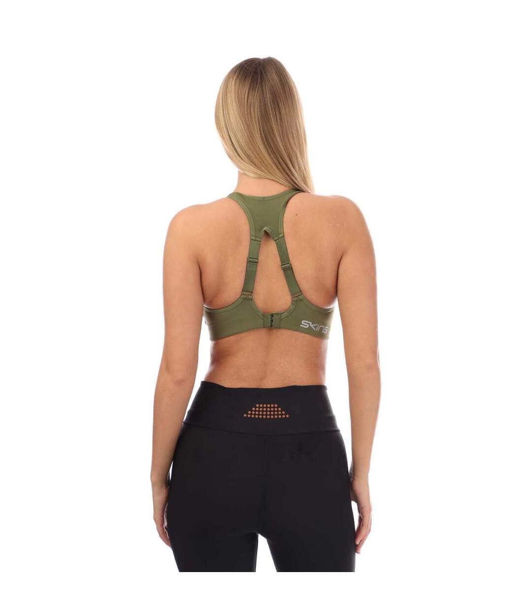 Womens/ladies Series-3 Hi-impact Sports Bra Khaki Green Skins-2