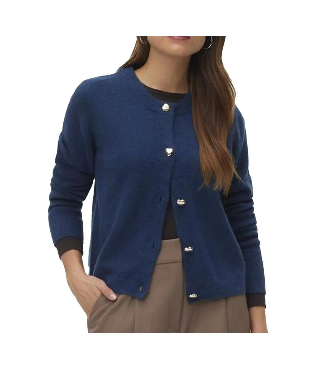 Gilet marine femme vero moda fiona-1