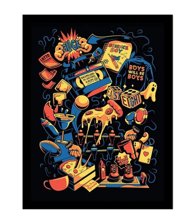 Friends Elements Illustration 30th Anniversary Print (Yellow/Blue) (40cm x 30cm) - UTPM8335