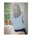 Womens/ladies Classic Lambswool V Neck Jumper Frost Blue WoolOvers-1