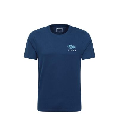 Mens looe printed organic t-shirt navy Mountain Warehouse