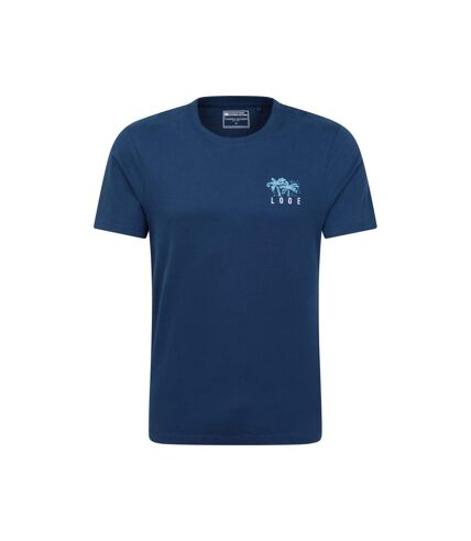 Mens looe printed organic t-shirt navy Mountain Warehouse