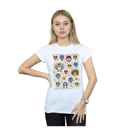 Disney - T-shirt COCO HEADS PATTERN - Femme (Blanc) - UTBI14356